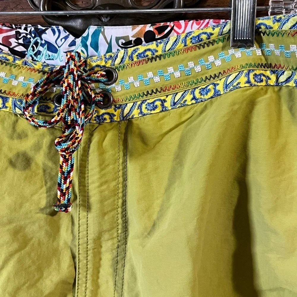 Robert Graham Green Swim Board Shorts